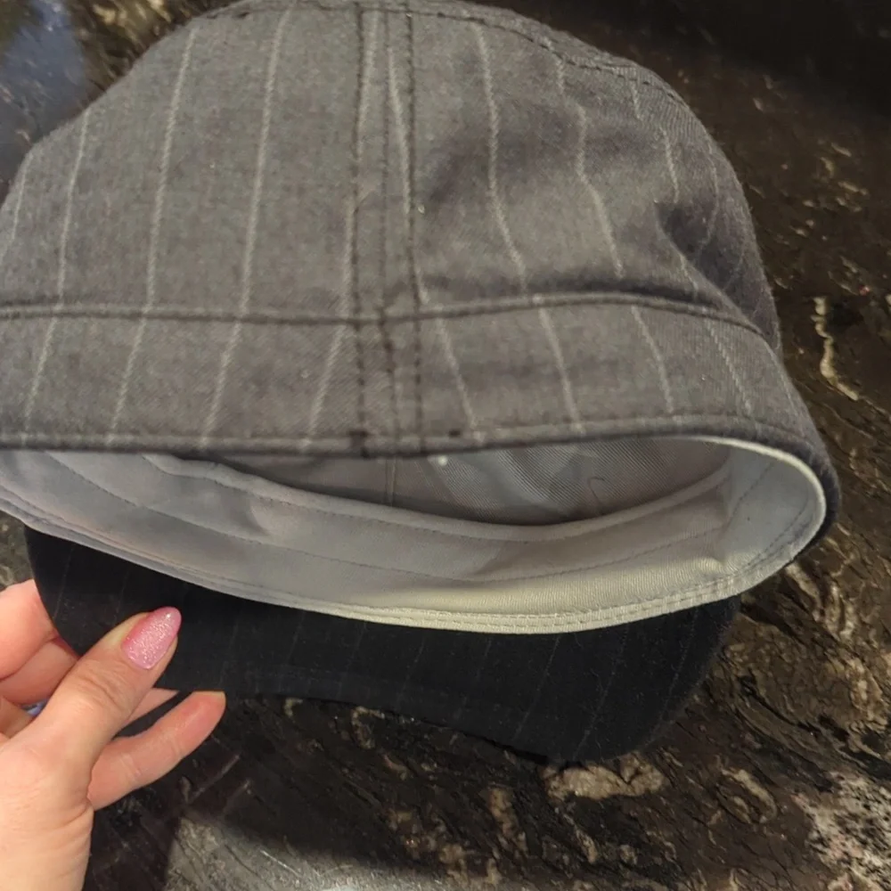 Goorin Bros Hat Striped Gray Newsboy Academia Preppy